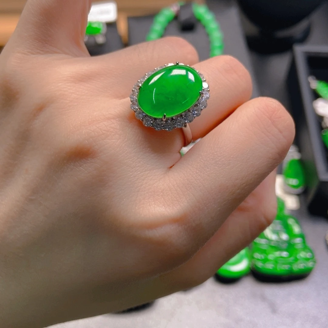 翡翠银S925镶嵌吊坠(不含链)