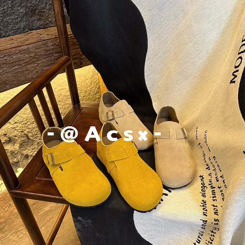 【阿茶】内增高版~跟高5CM~2025春夏新款真皮厚底增高博肯单鞋女