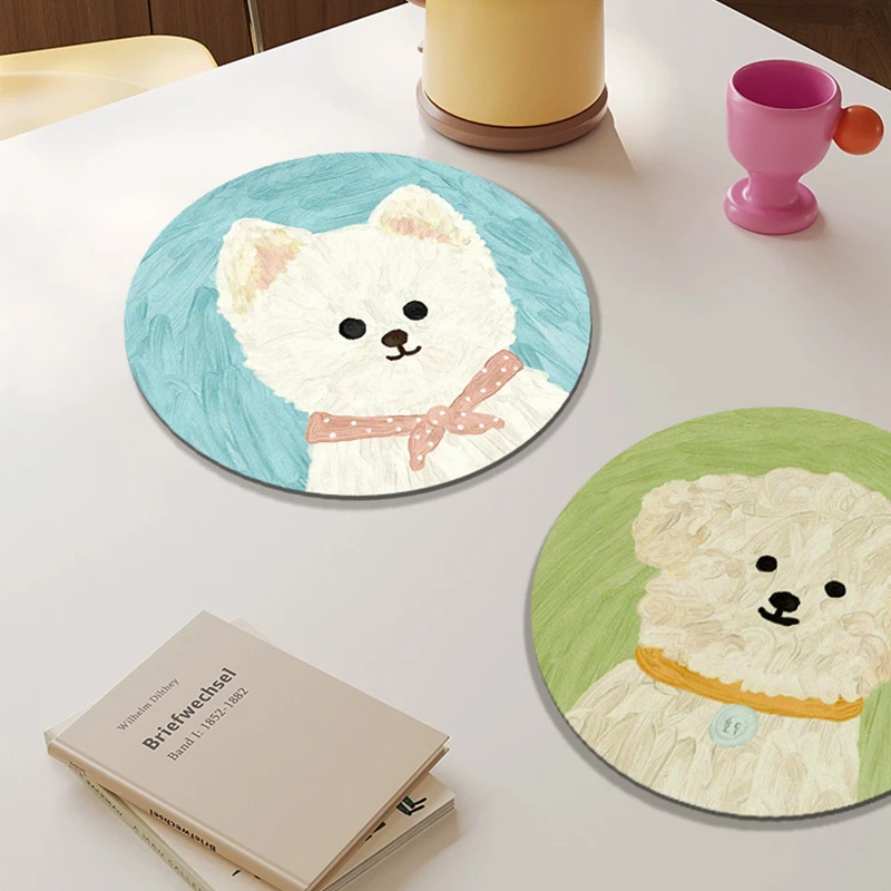 【力力猪】油画小狗杯垫 22*22CM 4个装