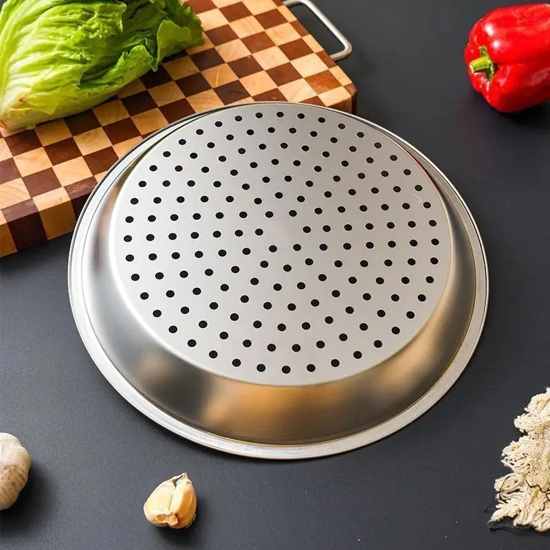 炒锅专用不锈钢蒸盘加厚耐高温易清洗蒸孔蒸笼多功能隔水蒸架