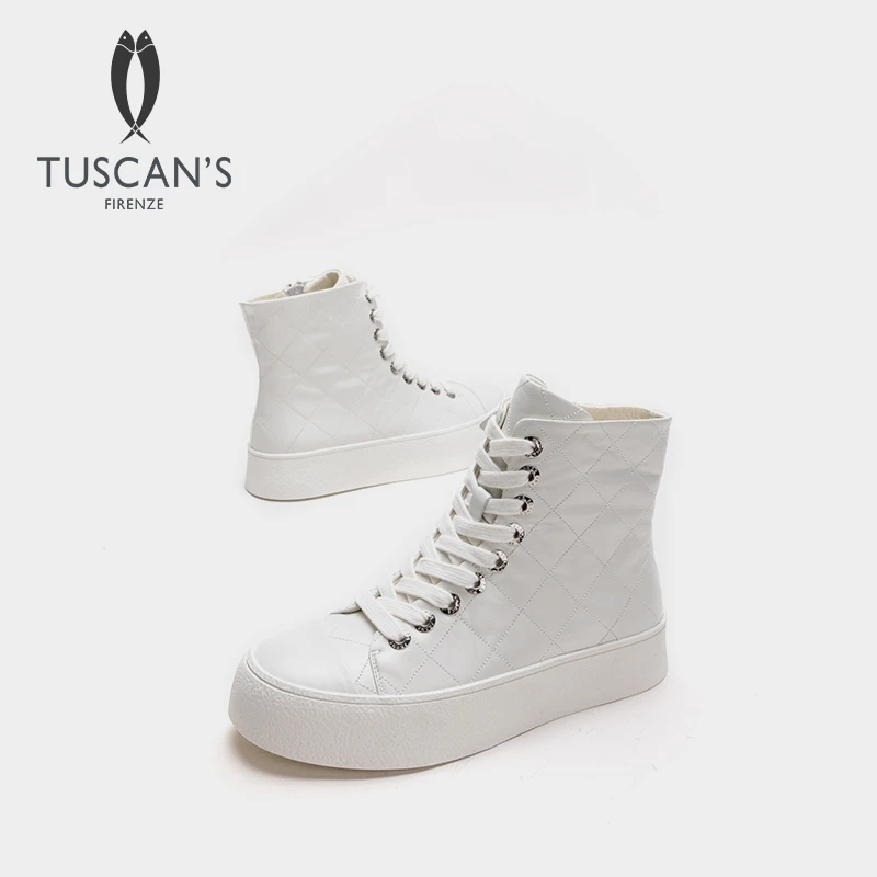 TUSCAN'S潮流高帮鞋圆头时尚英伦风女纯色耐脏秋季时代双鱼309