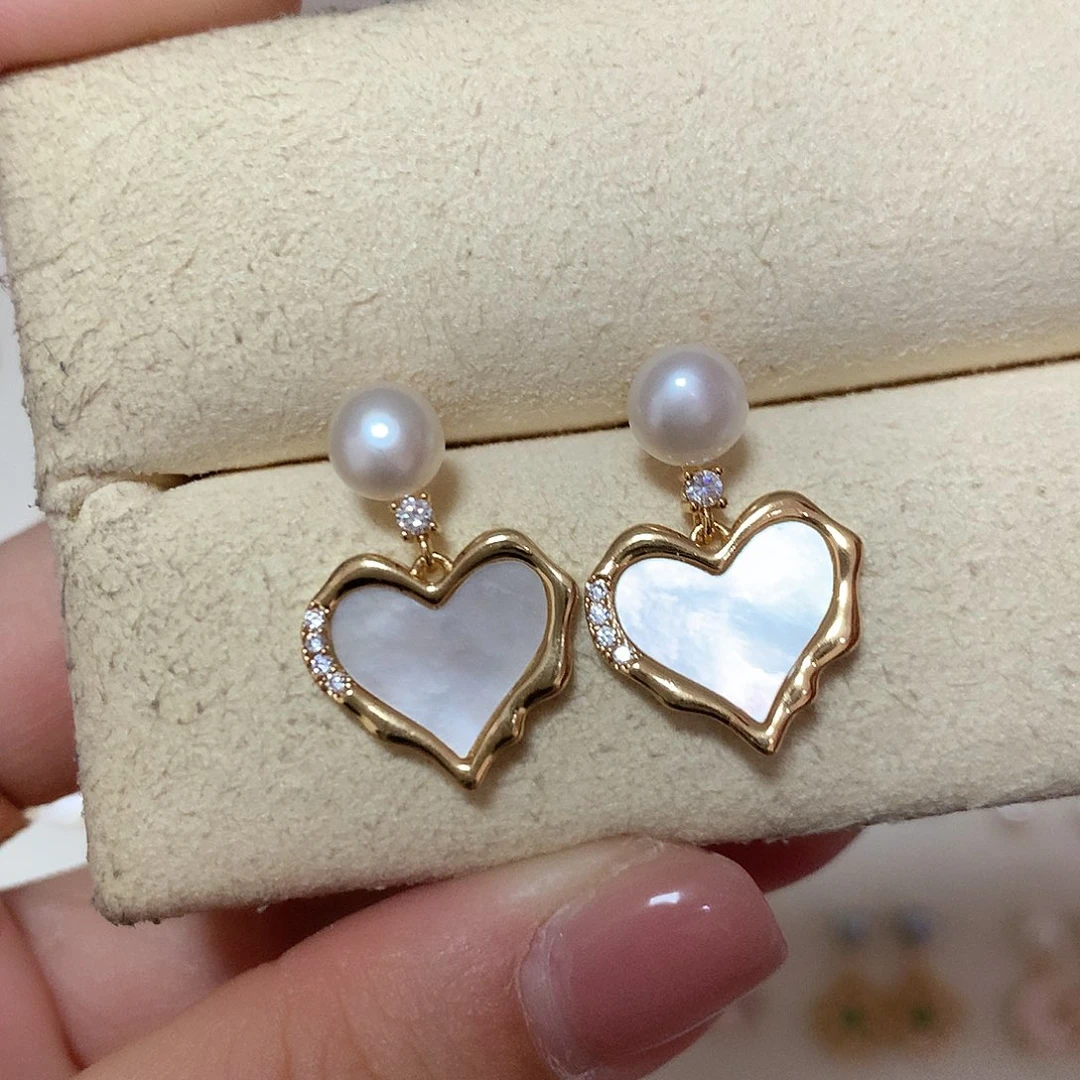 淡水珍珠耳饰合金