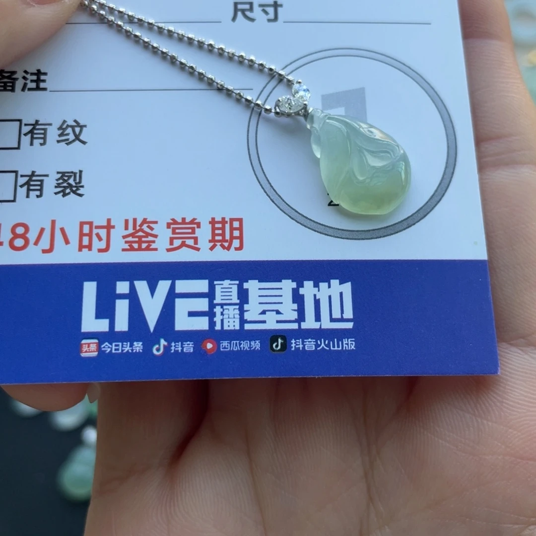 不****翡翠未镶嵌颈饰金扣玉兰花