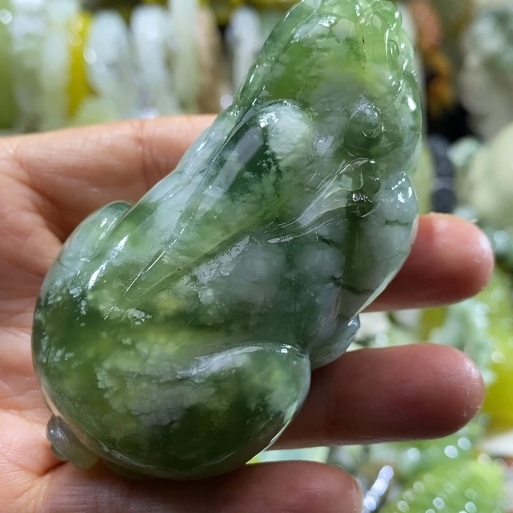 岫玉未镶嵌岫玉手把