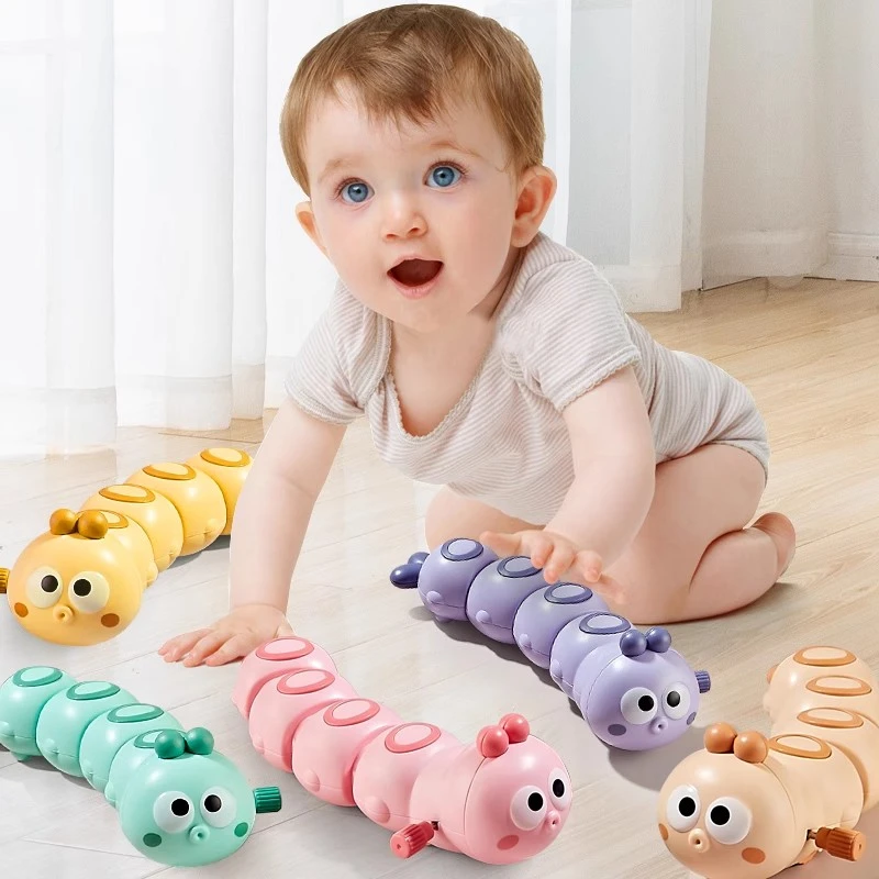 上弦发条动物毛毛虫会跑的上链条摇摆益智小丑鱼网红婴幼儿童玩具