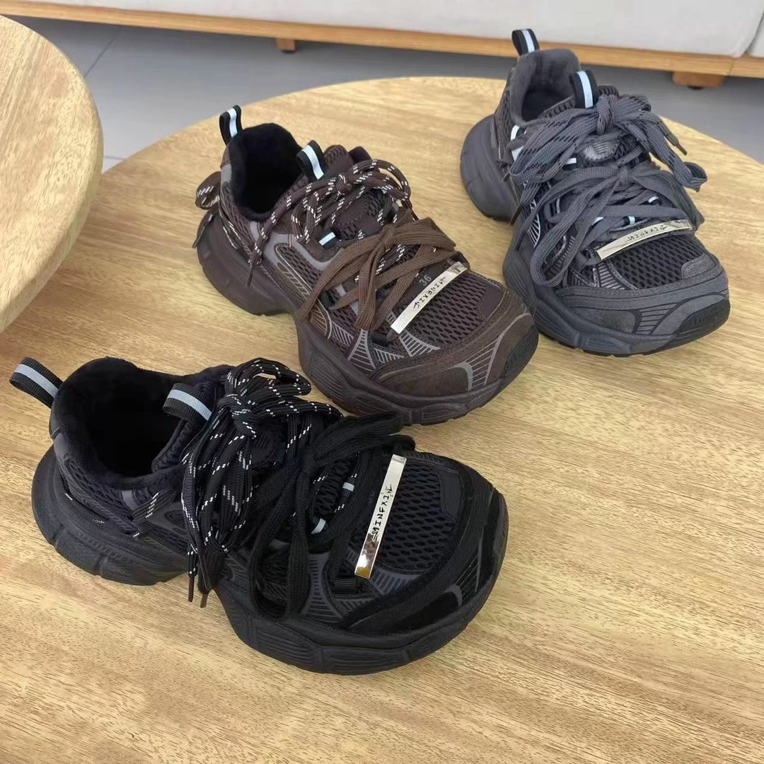 厚底轻便防滑老爹鞋女2025新款秋冬女款鞋子女爆款软底不累脚百搭