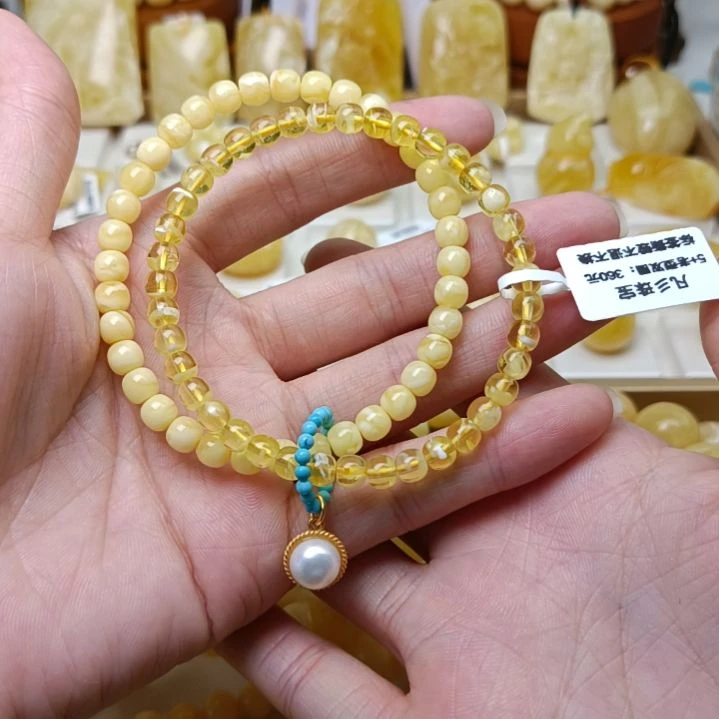 蜜蜡手串未镶嵌俄料