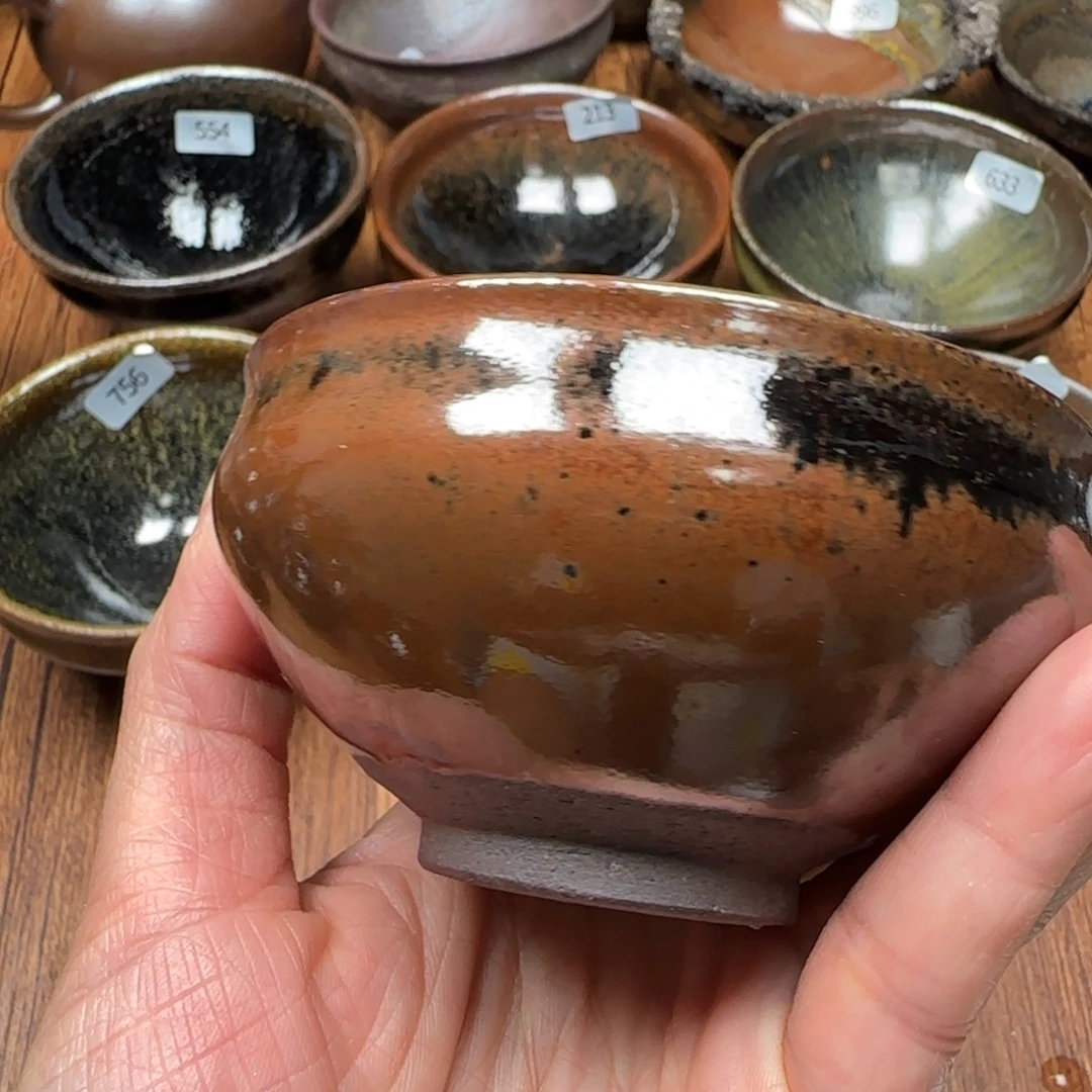 柴烧建盏杯盏茶杯733