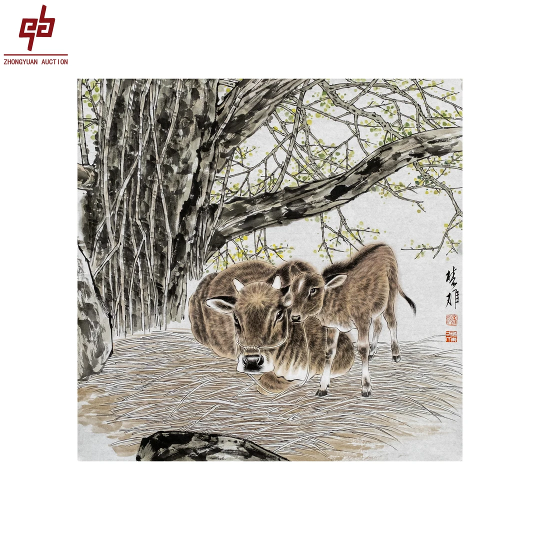 "lot3825 方楚雄 牛 原片 68cm*68cm约4.2平尺"