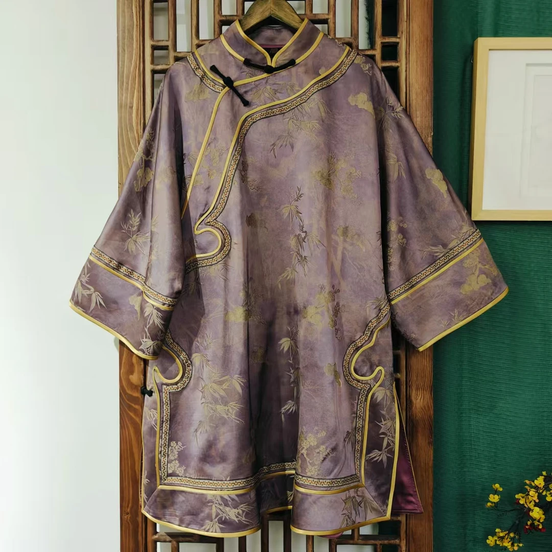 凤徕兮私人定制粉紫色如意头包边斜襟盘扣小立领上衣（LS461）香香