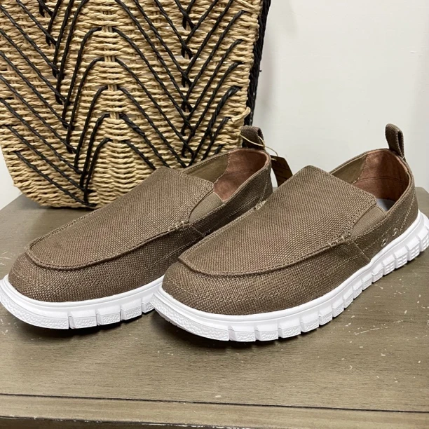 882 纯亚麻休闲男鞋卡其春夏款 透气防臭吸汗 越穿越宽松正码正拍