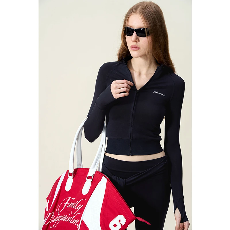 AHNKANK 超绝肤感运动套装复古辣妹高腰弹力垂感修身显瘦休闲套装