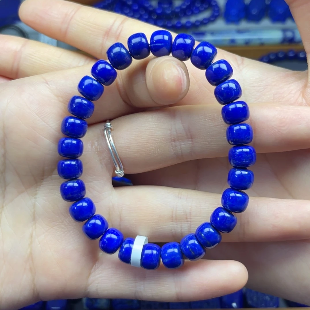 青金石未镶嵌老型手串8+