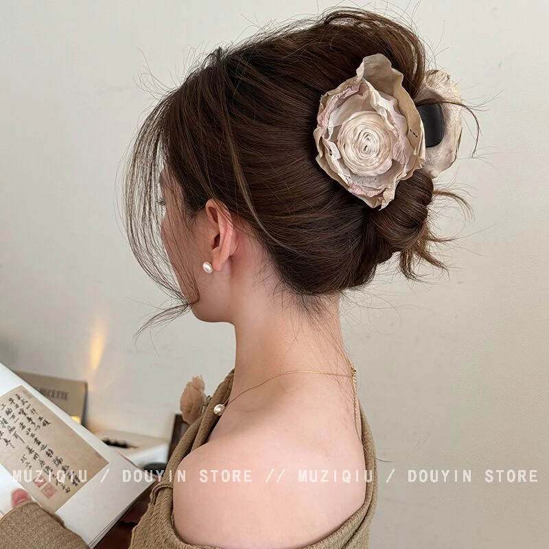 木子秋超仙小众手工花朵抓夹高级感气质时尚优雅温柔古风百搭发饰