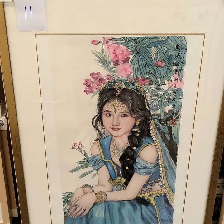 国画画作精品带框发作品