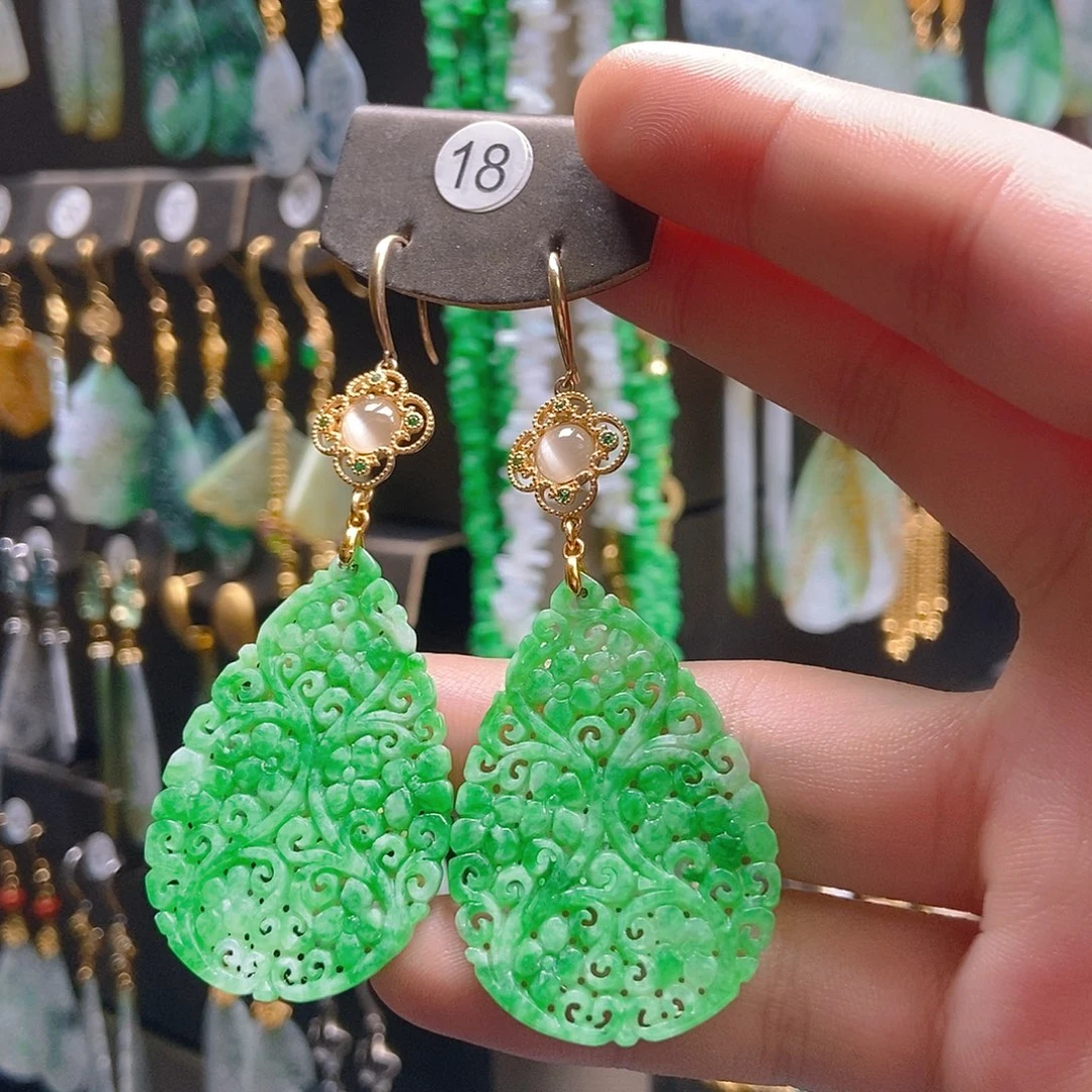 翡翠未镶嵌耳饰翡翠