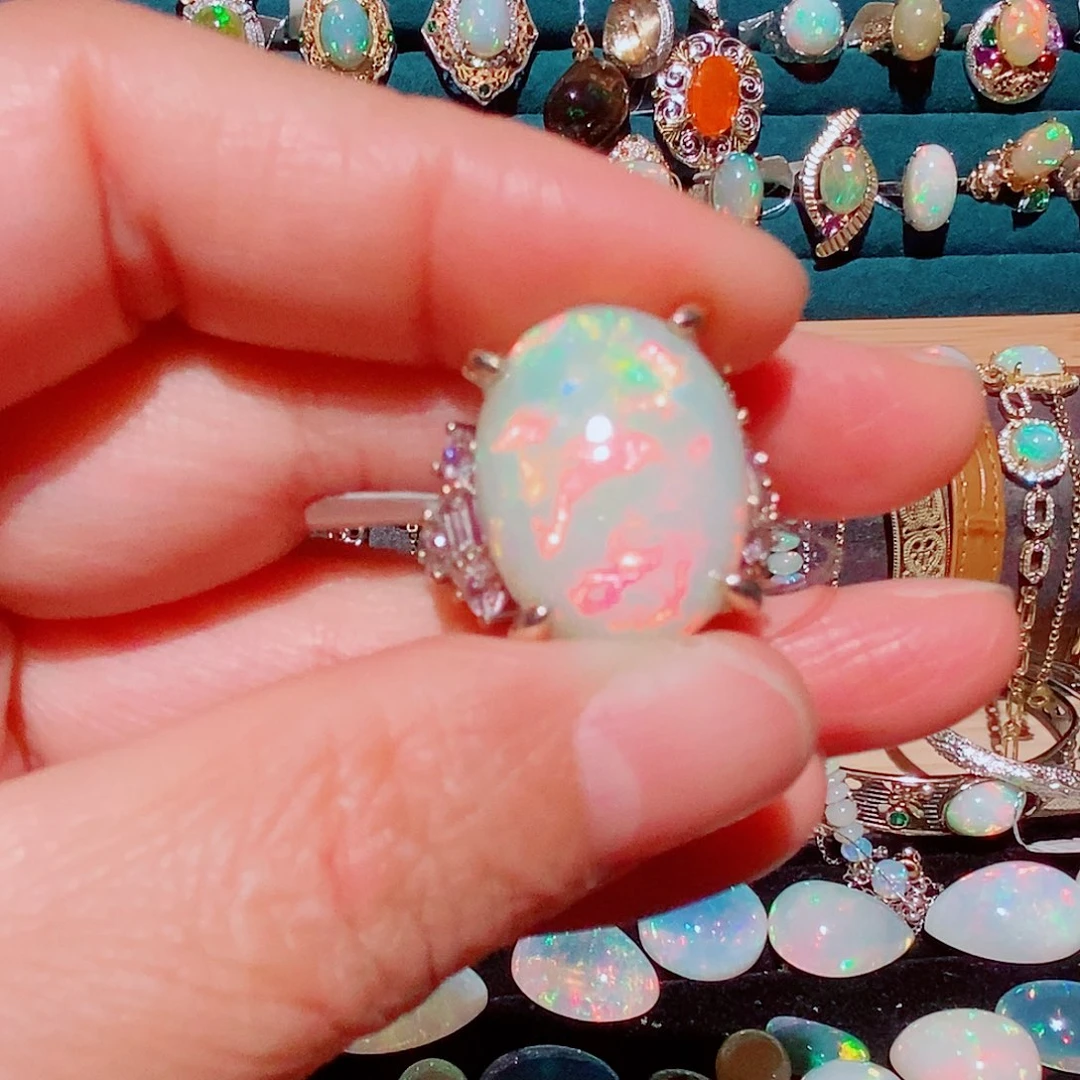 欧泊银S925镶嵌戒指