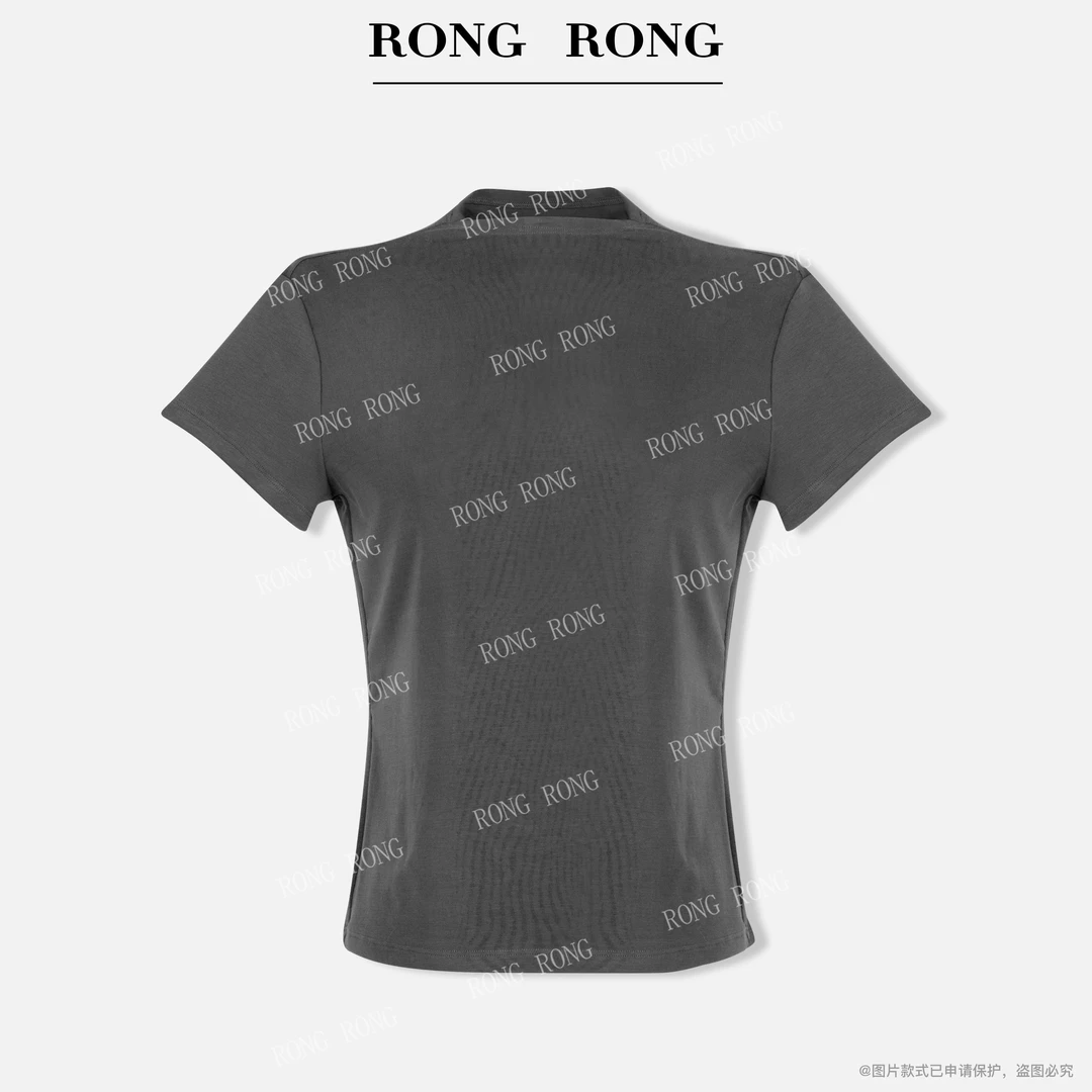 溶溶【初夏凉意】RONGRONG 天丝百搭纯色修身显瘦短袖T恤T-Z896450