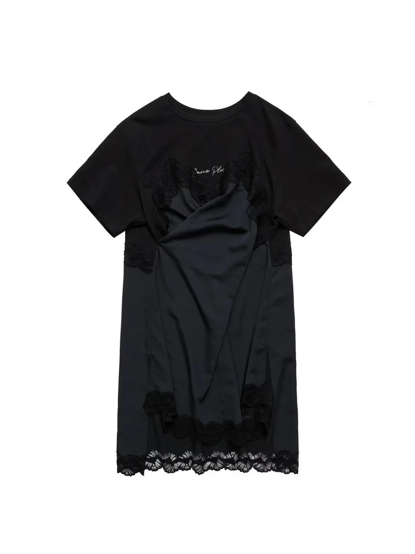 VVNK JANE PLUS2025秋季新款蕾丝拼接连衣裙 女