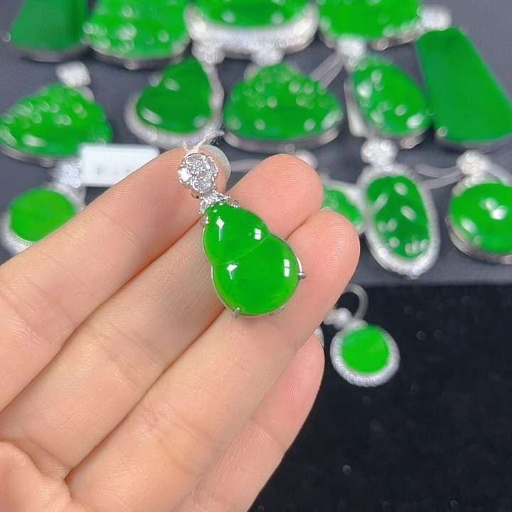 翡翠银S925镶嵌吊坠(不含链)