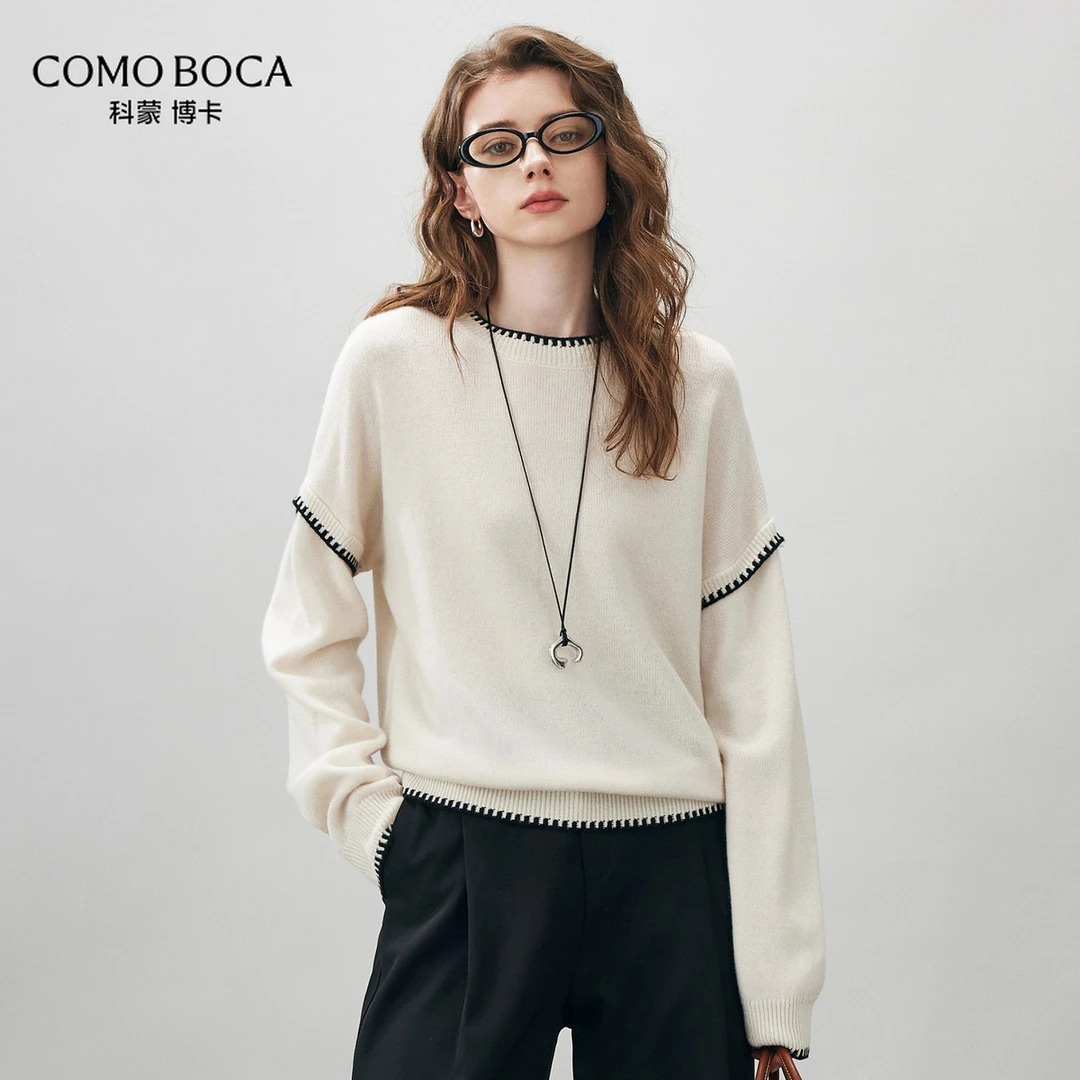 【慵懒小香风】加厚绵羊毛衫圆领女秋冬针织毛衣打底套衫KST1164