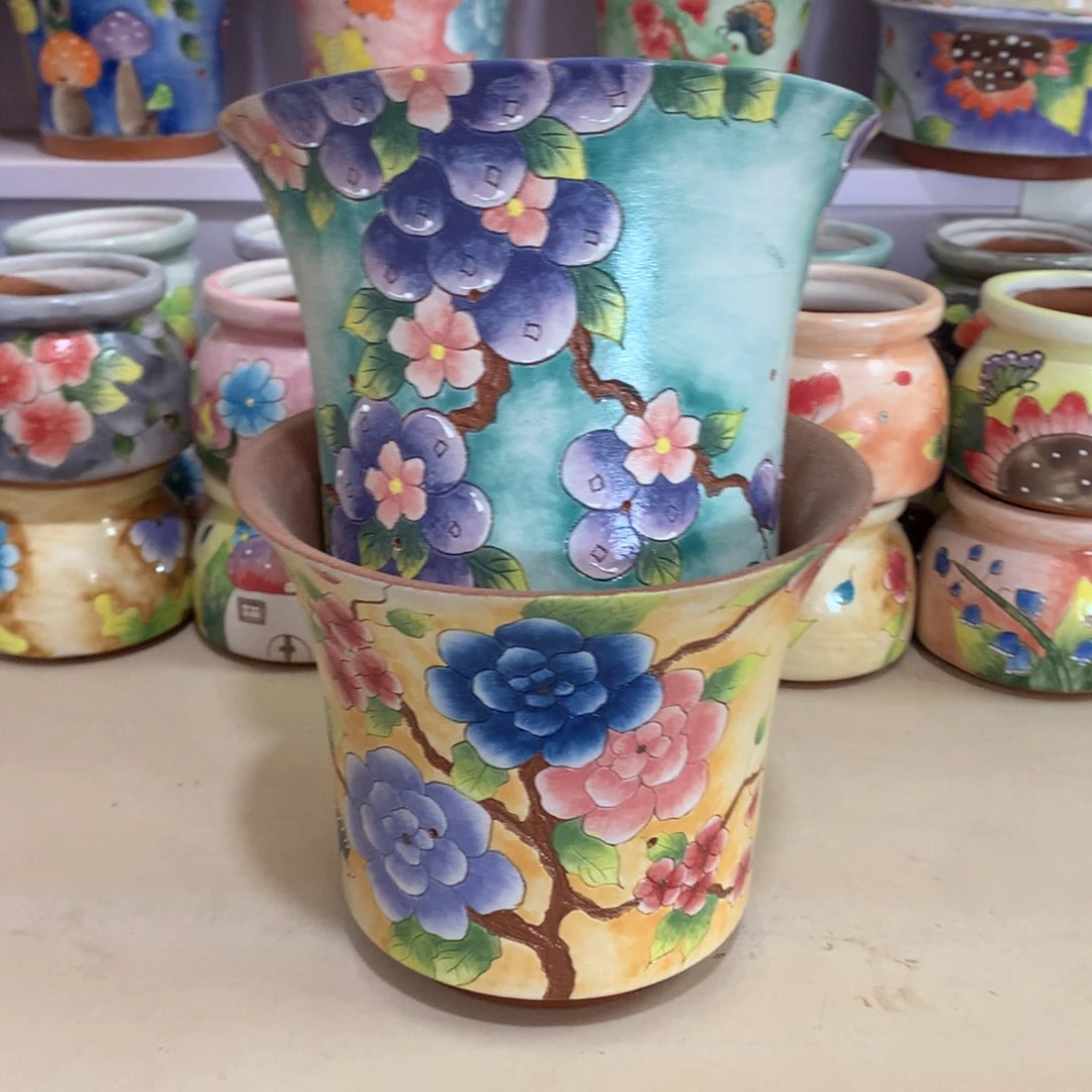 福利花盆，手绘花盆