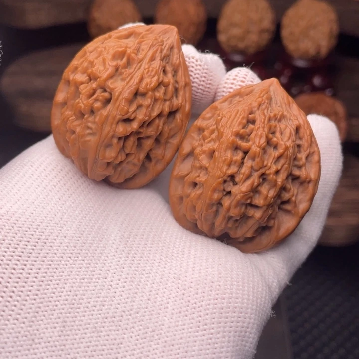 文玩核桃把件秦岭野生山魄系列归一36小修尖