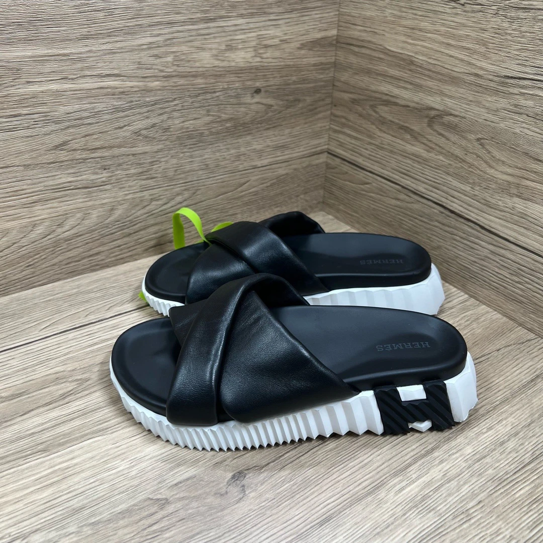 95新 Hermes/爱马仕 Infra 黑色厚底拖鞋 35码/95新/6600/无配件