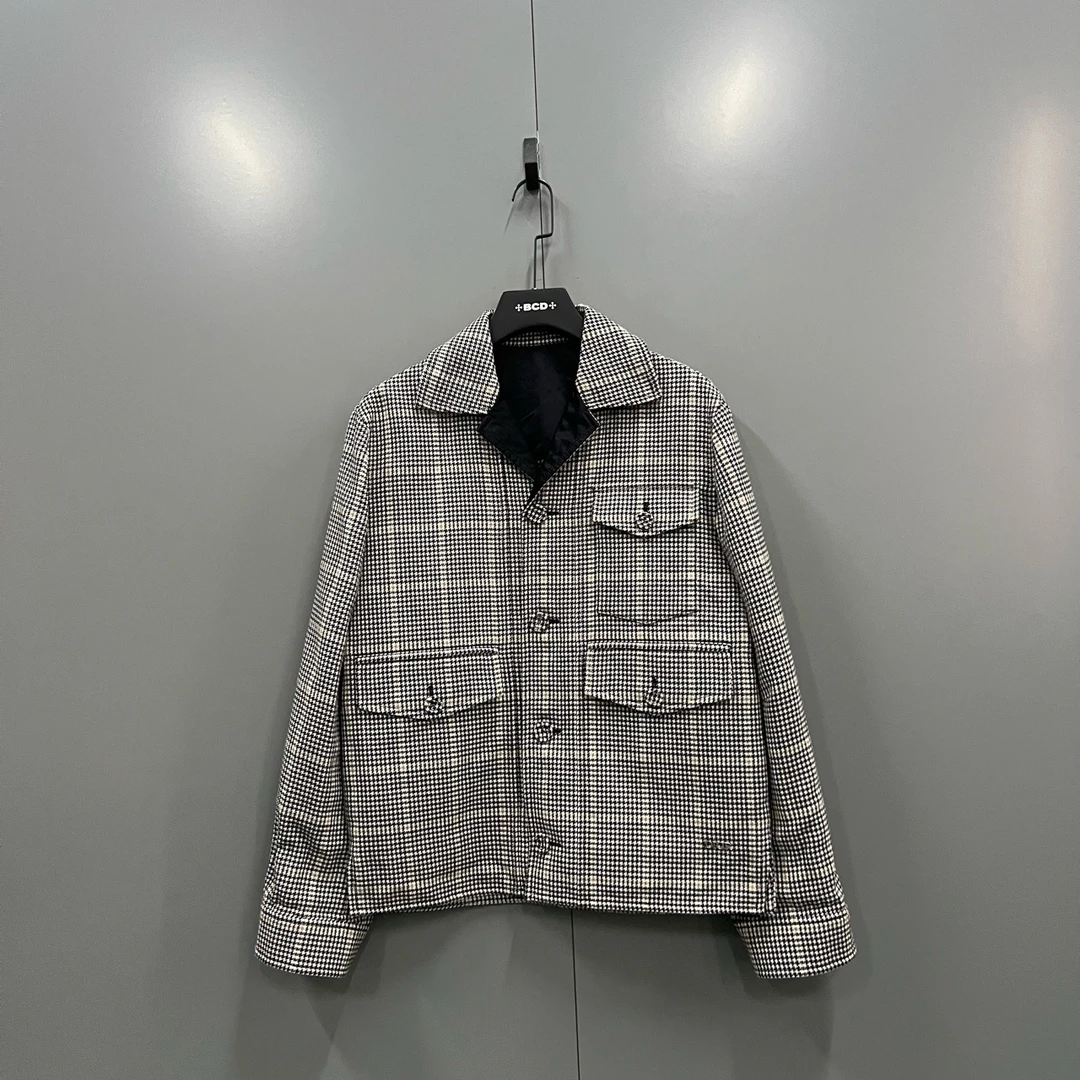 99新 DIOR/迪奥  迪奥 撞色格纹翻领夹克 44码/全新