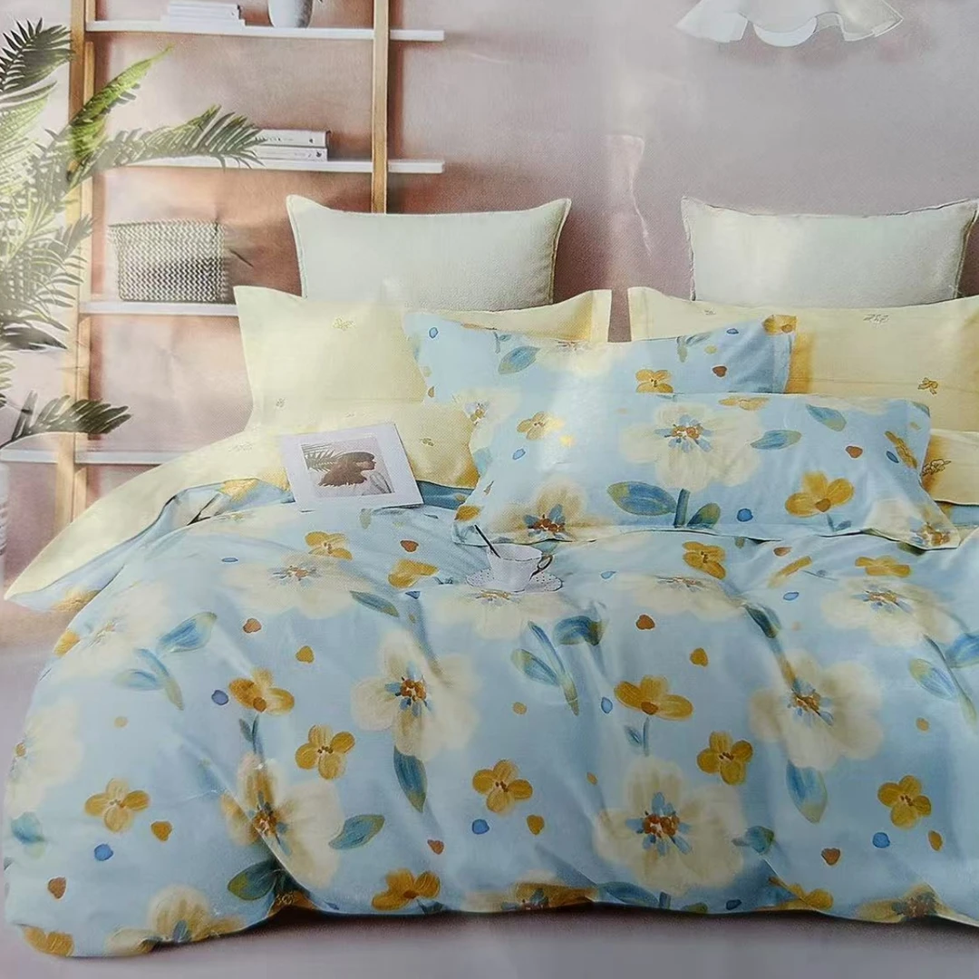 MJN门店四季款 活性印染工艺60s纯棉印花四件套 J-004 束蔓-兰