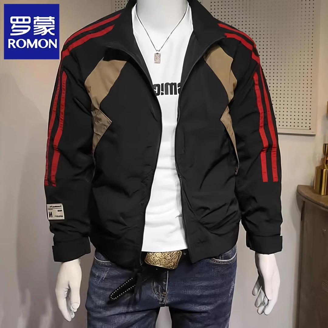 罗蒙春季新款立领帅气工装夹克外套男士时尚百搭休闲上衣运动服潮