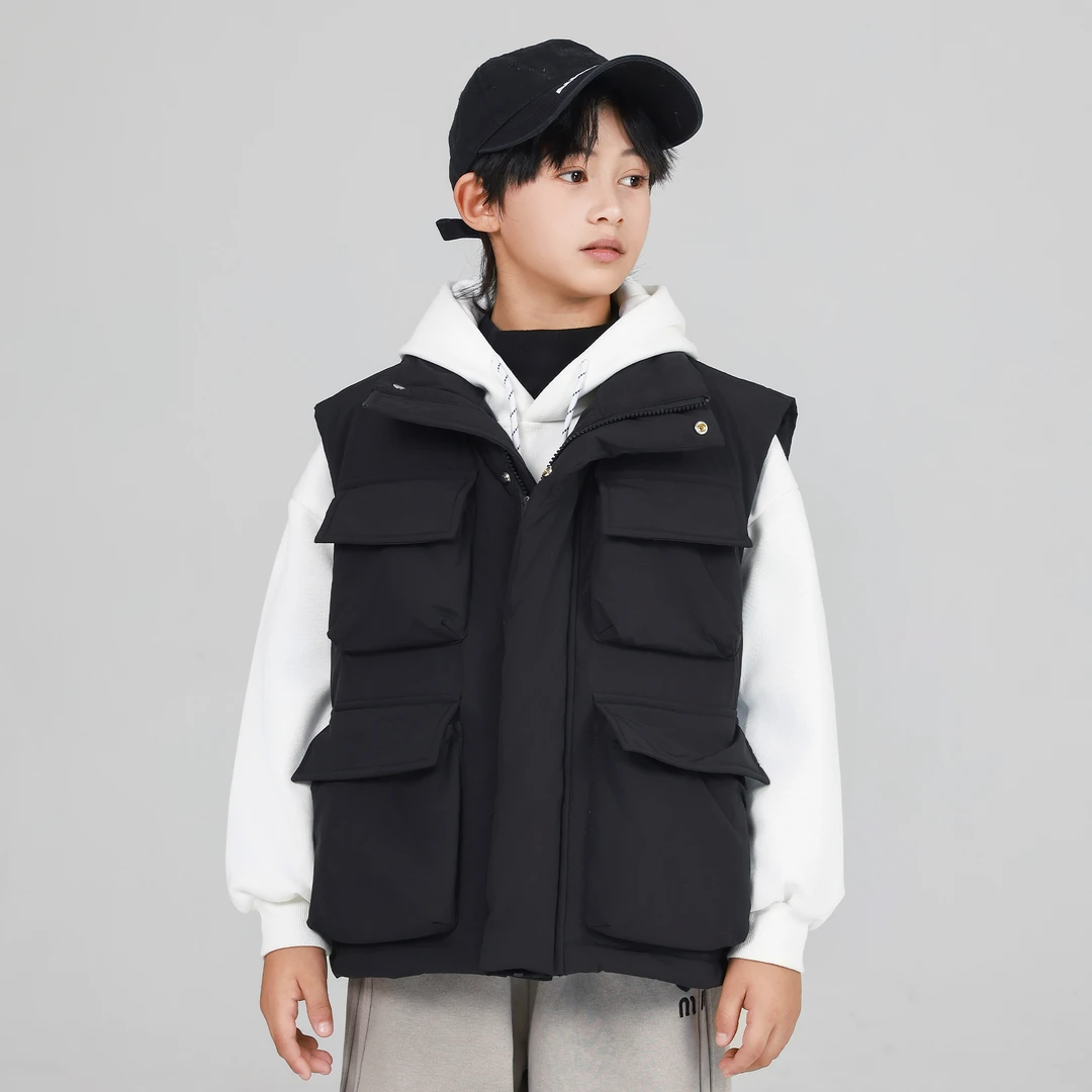 2025秋冬新款儿童羽绒马甲外穿时尚洋气加厚男童大童背心冬季外套