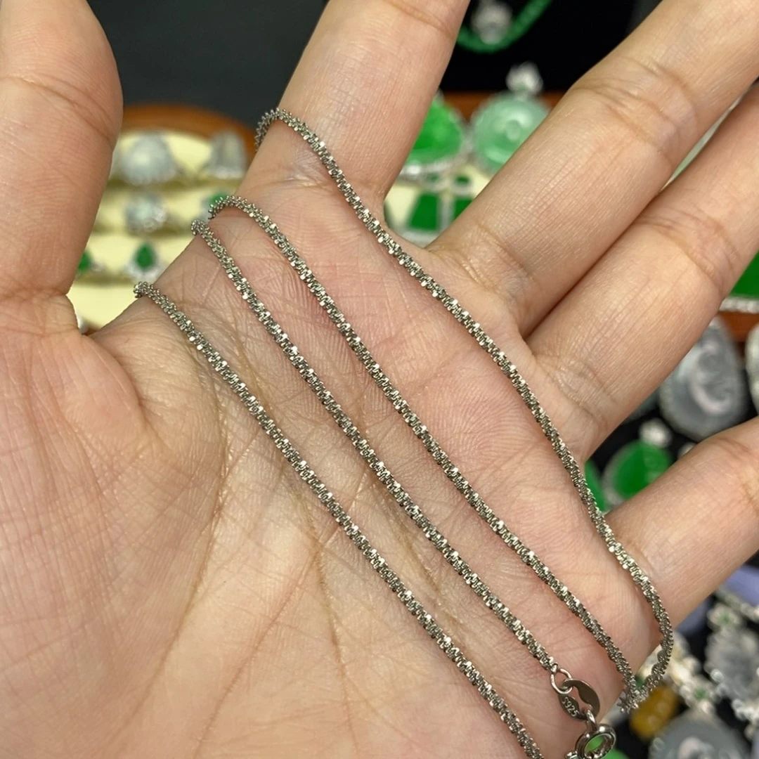 翡翠银S925镶嵌颈饰A货翡翠