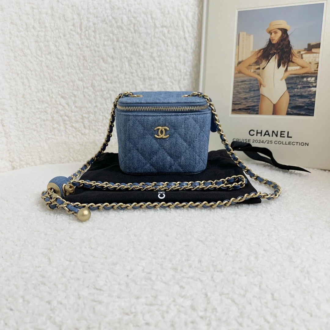 99新 Chanel/香奈儿 壹臻/22C牛仔金球mini盒子 31开15255726