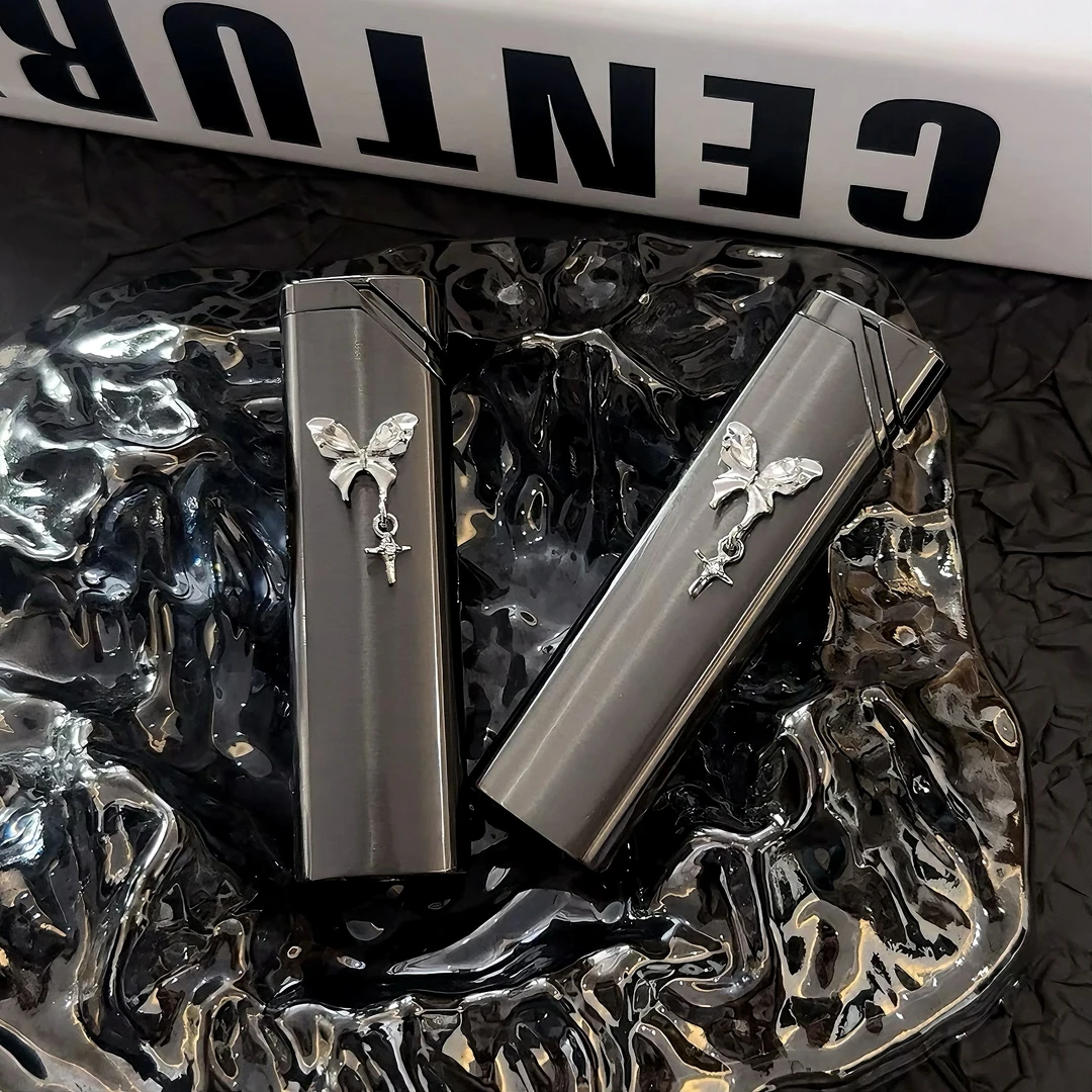 “简界”原创手作打火机防风男女生礼物金属蝴蝶充气创意送男友礼物