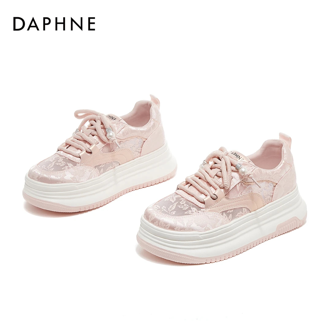 达芙妮新中式小白鞋女鞋2025新款潮流厚底时尚休闲鞋百搭韩宋茜代