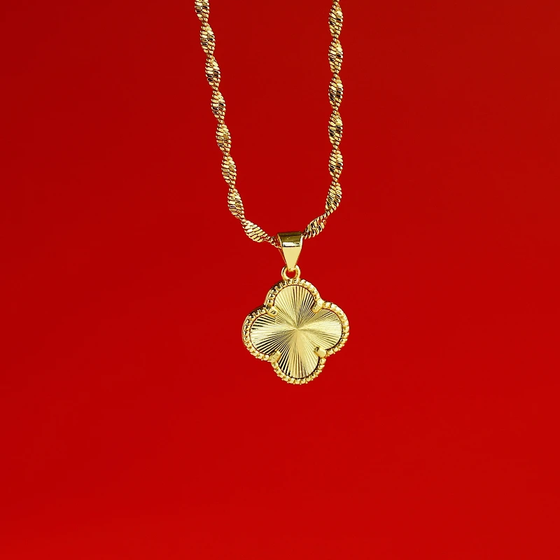 【九天】轻奢气质国潮合金四叶草吊坠（ZL7389）赠合金链