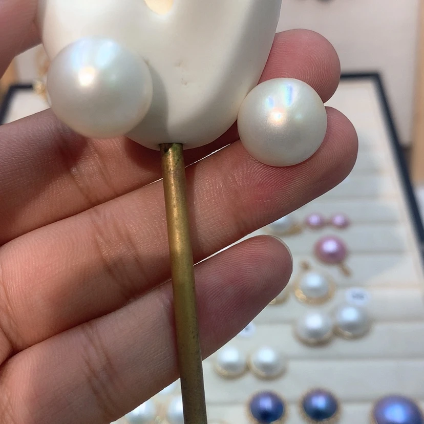 【闪购商品】耳饰拼合珍珠（马贝珠）银S925镶嵌