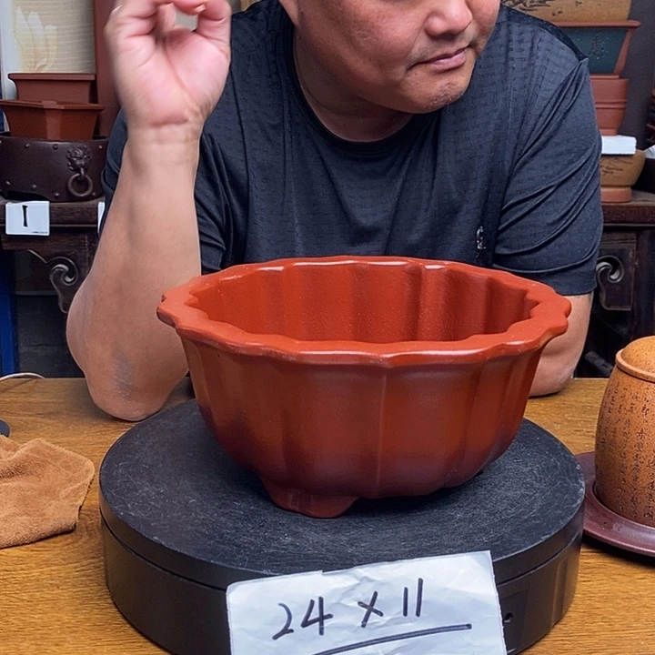 紫砂花盆货号一只JN82