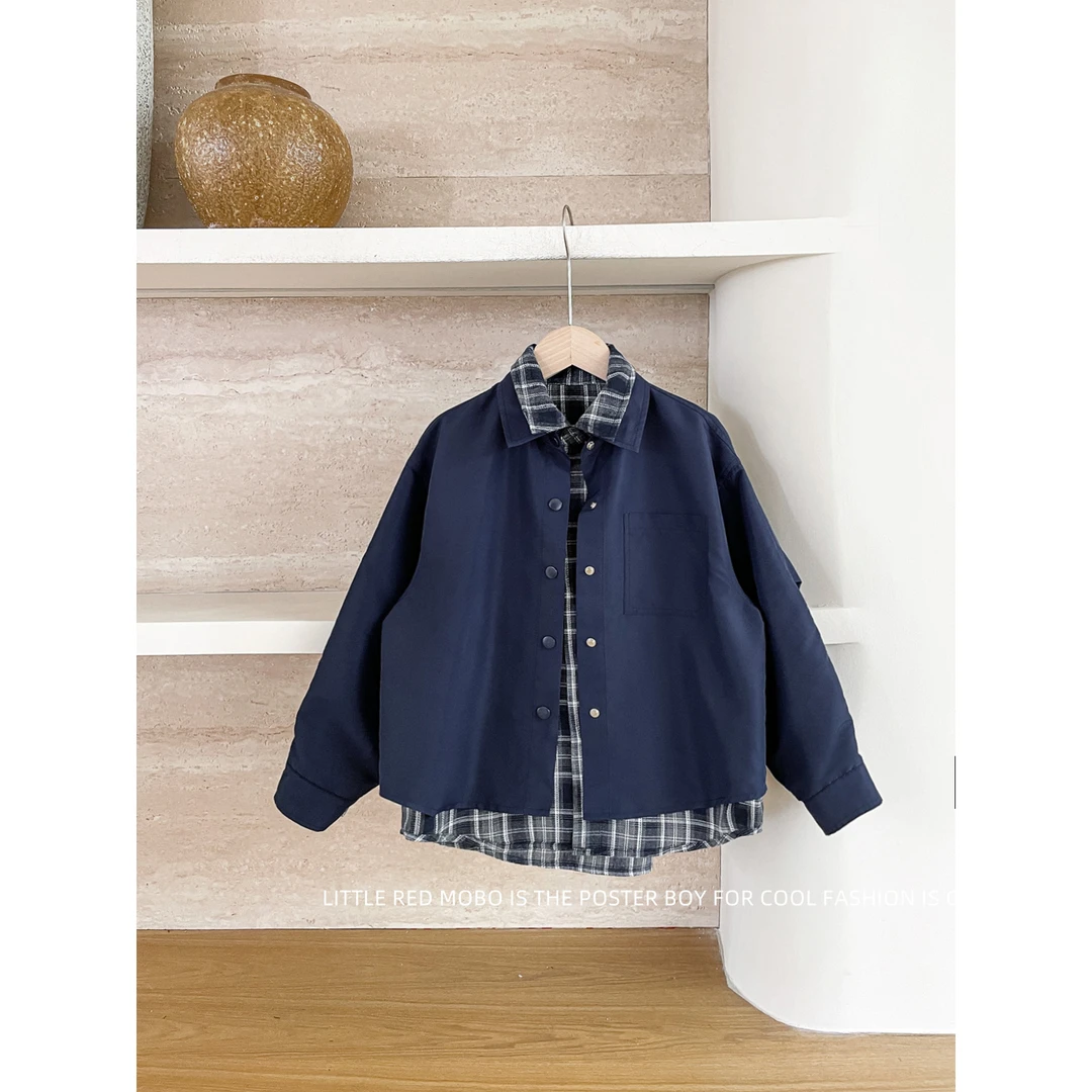 【现现】童装男儿童百搭休闲双面穿外套2025春秋新款MMY831203