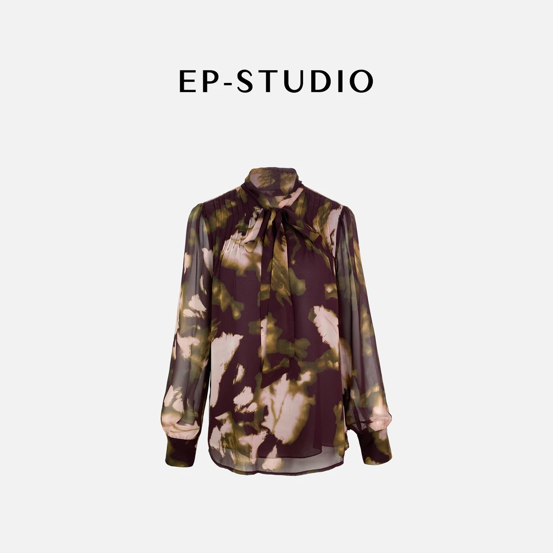 【山取】时尚感气质印花衬衫2555