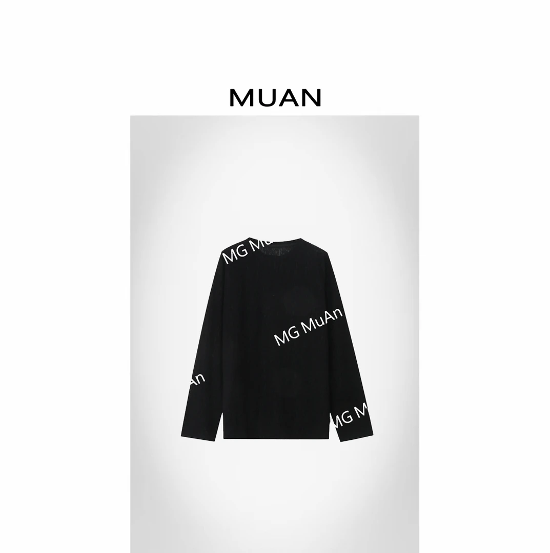 木岸MUAN:《腔调长袖T》定制宽松简约百搭卫衣上衣打底女DG3-8907