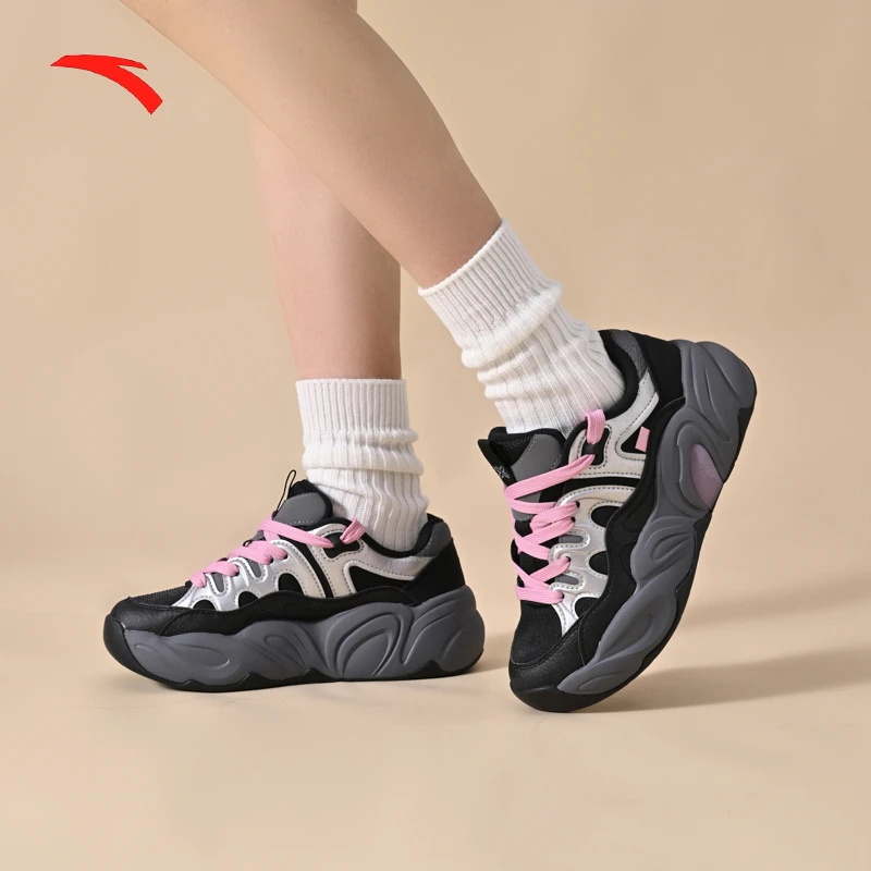 ANTA/安踏朵朵新款女子老爹鞋透气增高软底潮流厚底老爹鞋