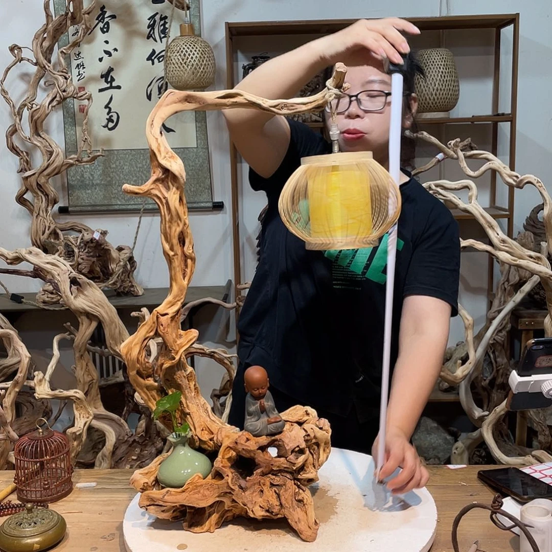 香榧木杜鹃根根艺摆件