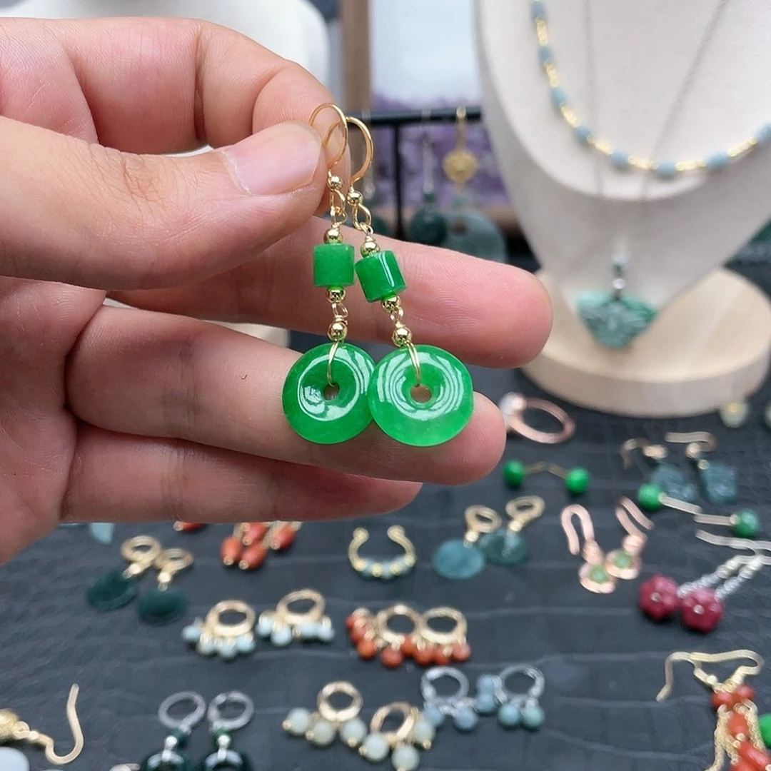 翡翠未镶嵌耳饰003