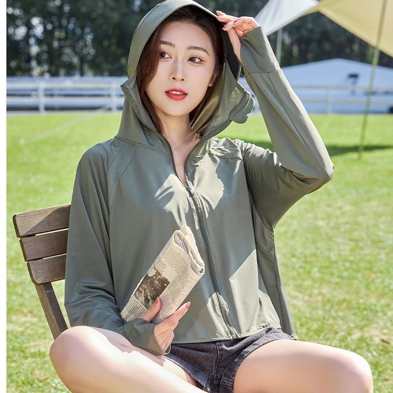 UPF50+冰润丝黑胶帽檐遮阳防紫外线户外防晒衣