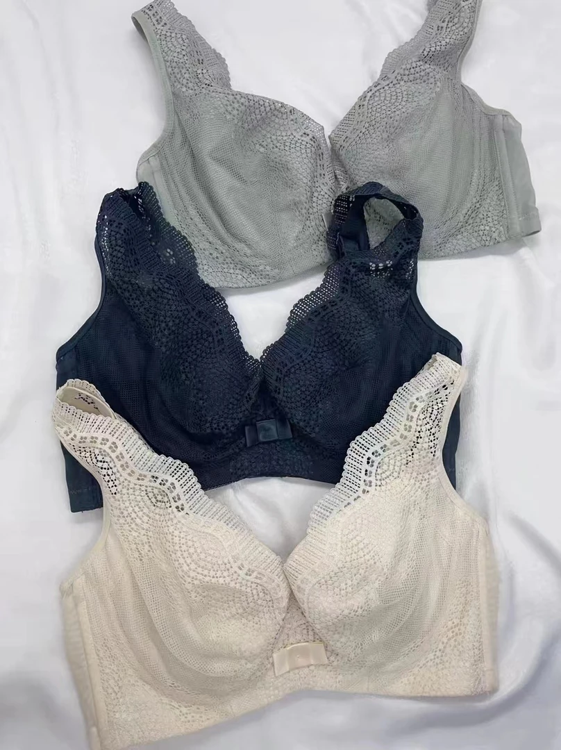 舒服聚拢薄款文胸收副乳舒适小胸上托泡泡桑蚕丝美背蕾丝透气内衣