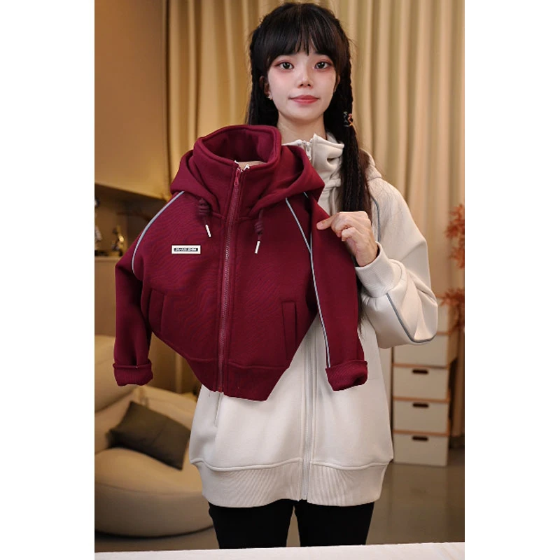 现货清仓.春秋加绒款儿童运动洋气时尚冬季连帽休闲