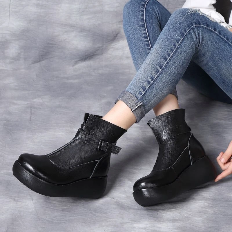 流光风马丁靴女2025秋季新款厚底中老年短靴爆款妈妈鞋12.13-1