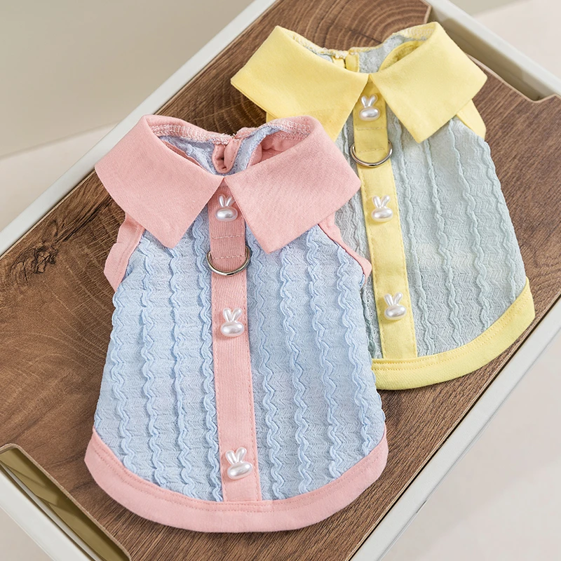 嬉皮狗—春夏季狗薄款针织polo领两脚背心比熊小型犬宠物衣服0375